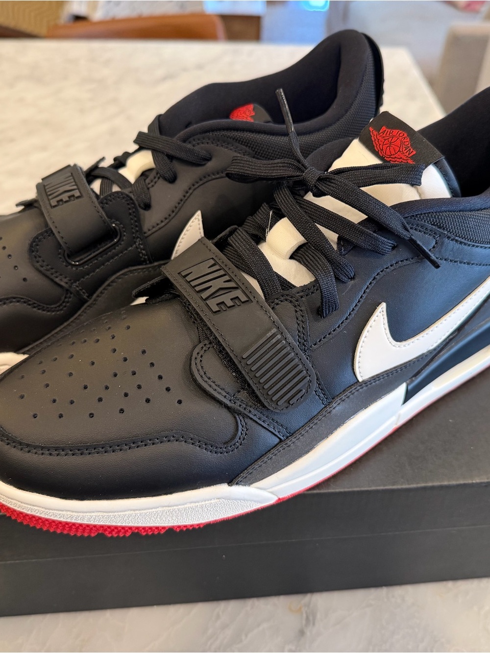 Nike Air Jordan Legacy 312 Low Black White University Red Box Label